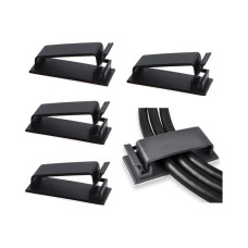 10 pcs Self Adhesive Cable Management Clips F50 (Large) , Cable Organizers Wire Management Multipurpose Wire Clip Clamps for TV Computer Laptop Ethernet Cable Desk Home Office - Black